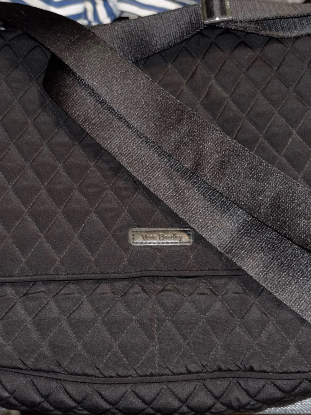 Vera Bradley Quilted Black Crossbody Jacket-Style Vest